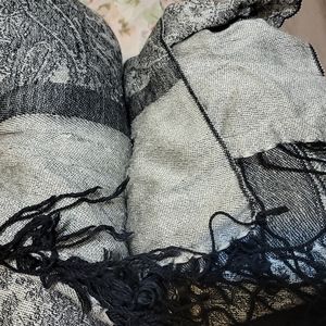 Silver toned Paisley scarf